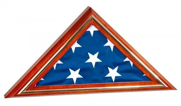 Gold Trim Display Case, Flag Display Case, Flag Case, Memorial Flag Case, Gold Trim Flag Display Case