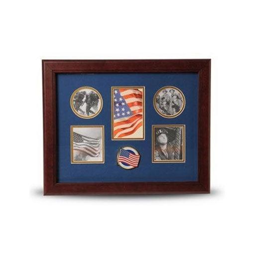 5 Picture Collage Frame American Flag Medallion - Flags Connections