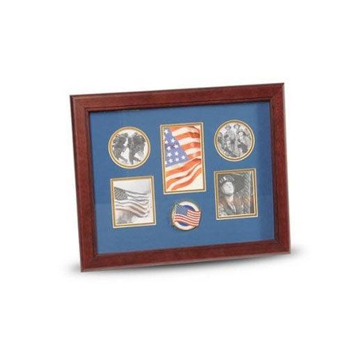 5 Picture Collage Frame American Flag Medallion - Flags Connections