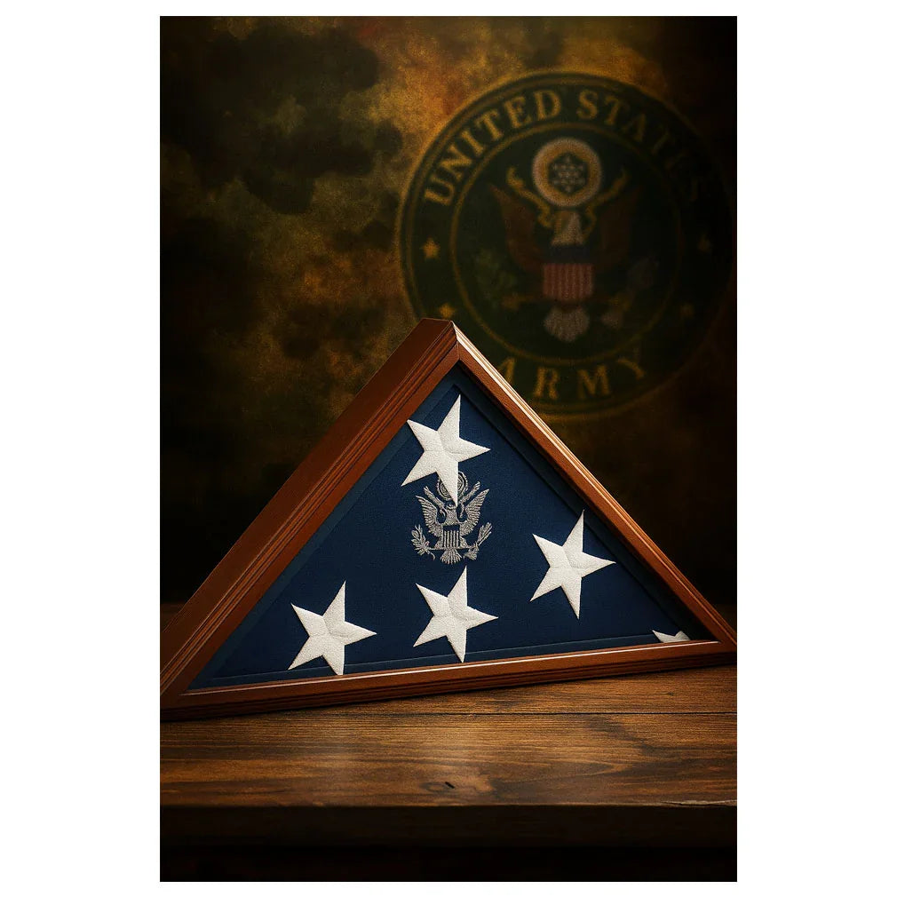 American Burial Flag Box, Large Coffin Flag Display Case