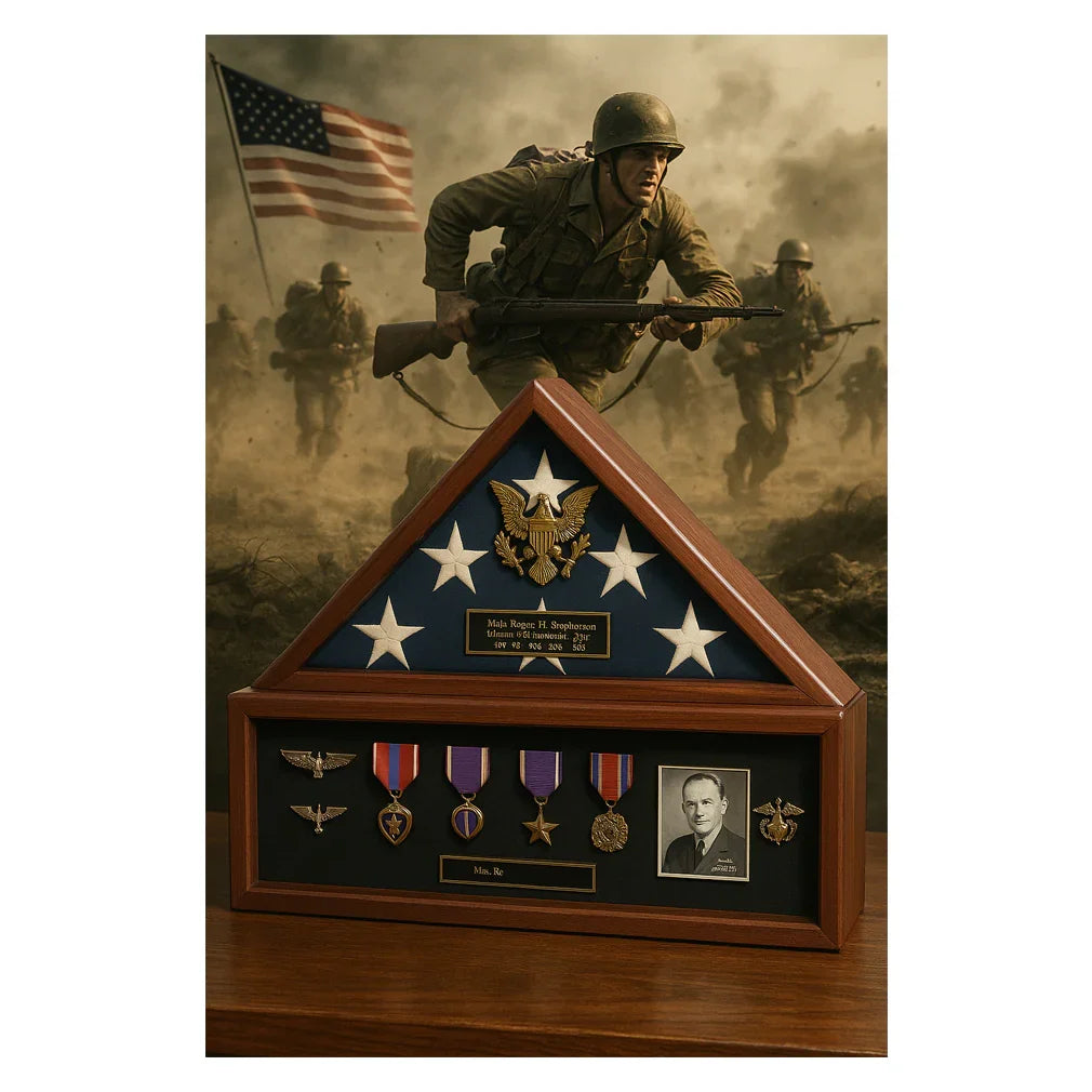 American Flag Case and Medal Display Case,  Presidential