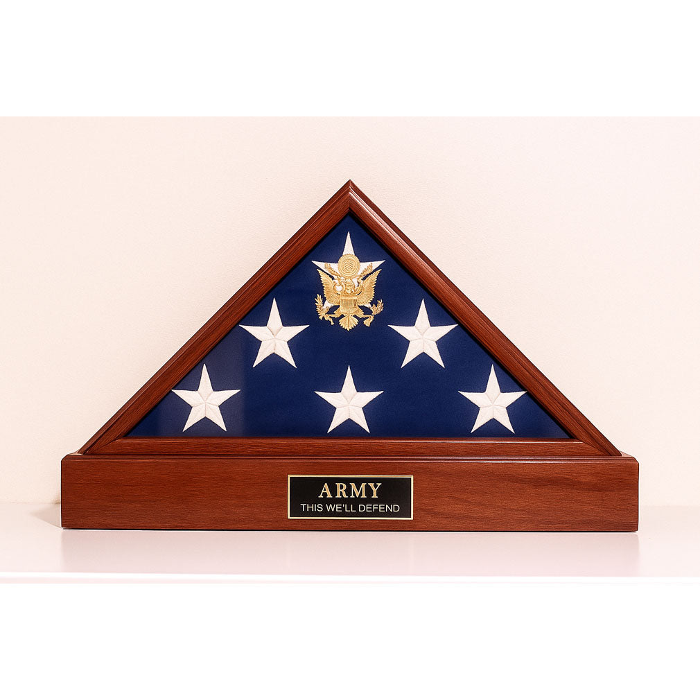 American Flag Case with Pedestal, Burial Flag Case with Pedestal Base, Casket Flag Display Case with Pedestal, Pedestal Flag Display Case for Burial Flag, Military Burial Flag Case with Stand, Veteran Flag Display Case with Pedestal, American Flag Display Case and Pedestal Set, Handcrafted American flag case with wooden pedestal, Burial flag display case with engraved pedestal plate, Pedestal base flag case for 5βx9.5β casket flag, Memorial flag and pedestal case for veteran tribute, Personalized pedestal f