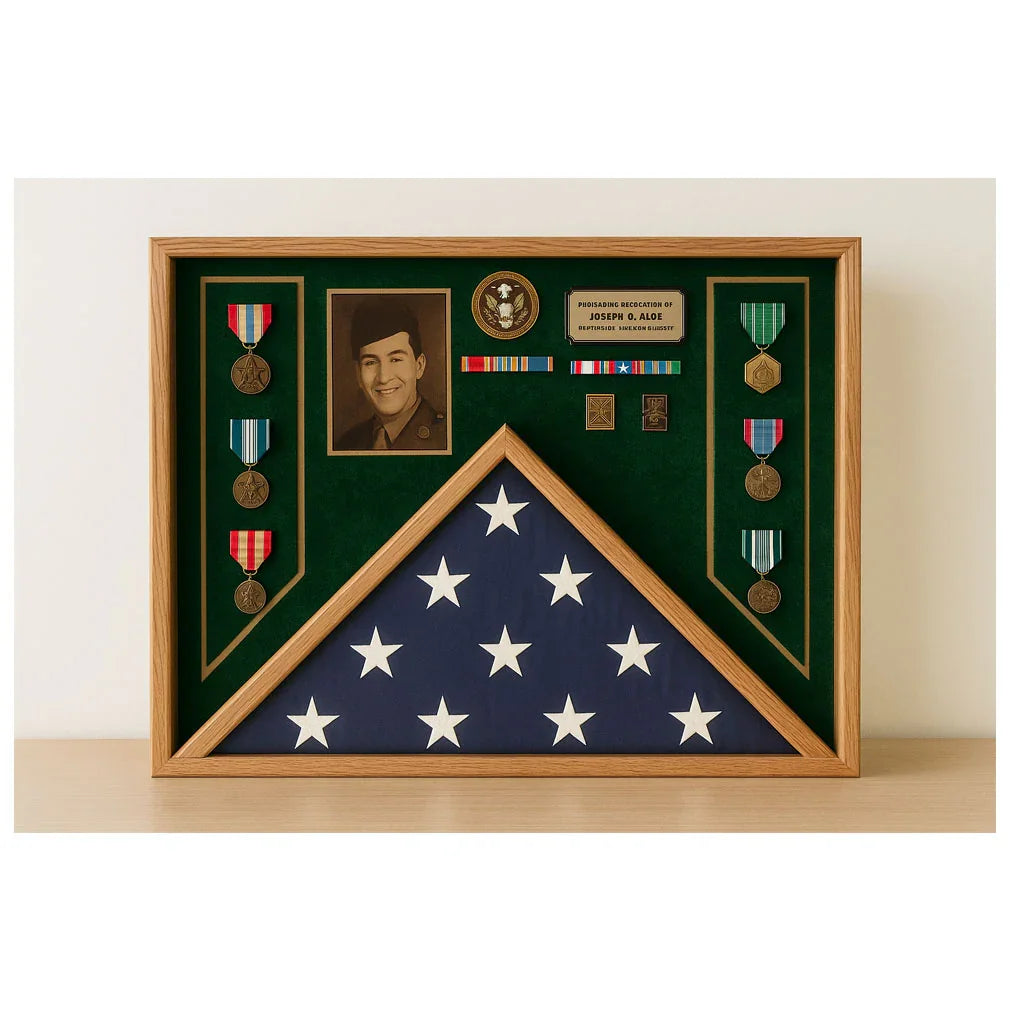 Deluxe Combo Awards Flag Display Case