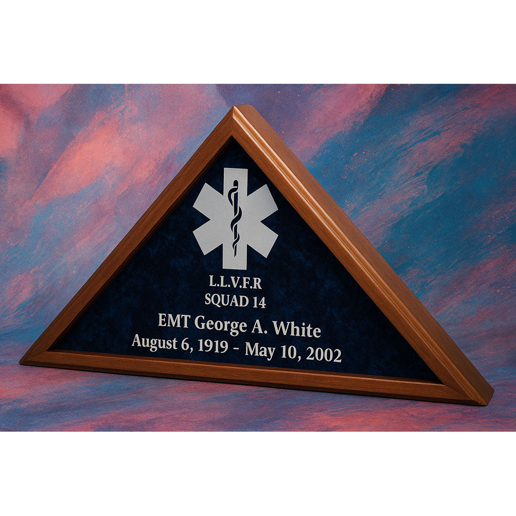 EMT Flag Case, Medical Flag Display Case, First Responder Flag Display, EMT Memorial Flag Case, Paramedic Flag Display Box, EMS Tribute Flag Case, Emergency Medical Services Flag Case, EMT Badge and Flag Shadow Box, Hero Memorial Flag Display, Personalized EMT Flag Case, EMS Commemorative Flag Case, Paramedic Honor Flag Display, Medical Service Award Flag Case, First Responder Keepsake Display Case, EMT Wooden Flag Case
