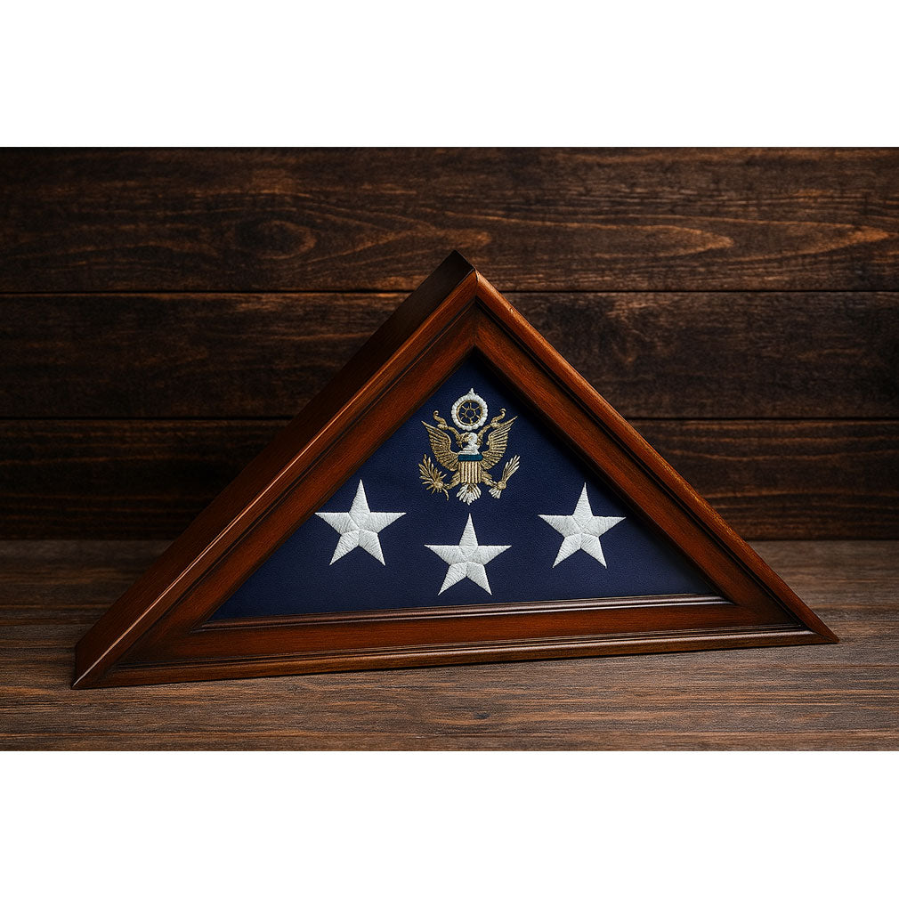 Five Star General Flag Case, Burial Flag Display Case, Military Burial Flag Holder, Veteran Flag Display Case, American Casket Flag Case, Premium Solid Wood Flag Case, Military Memorial Flag Box, Handcrafted Veteran Flag Frame, Large Funeral Flag Display Case, USA Made Burial Flag Case, Triangular Military Flag Case, Folded Flag Display Holder, Flag Case for 5x9.5 Burial Flag, Military Honors Flag Display Box, Memorial Presentation Flag Case, Veteran Tribute Flag Case, Display Case for Funeral Flag, Militar