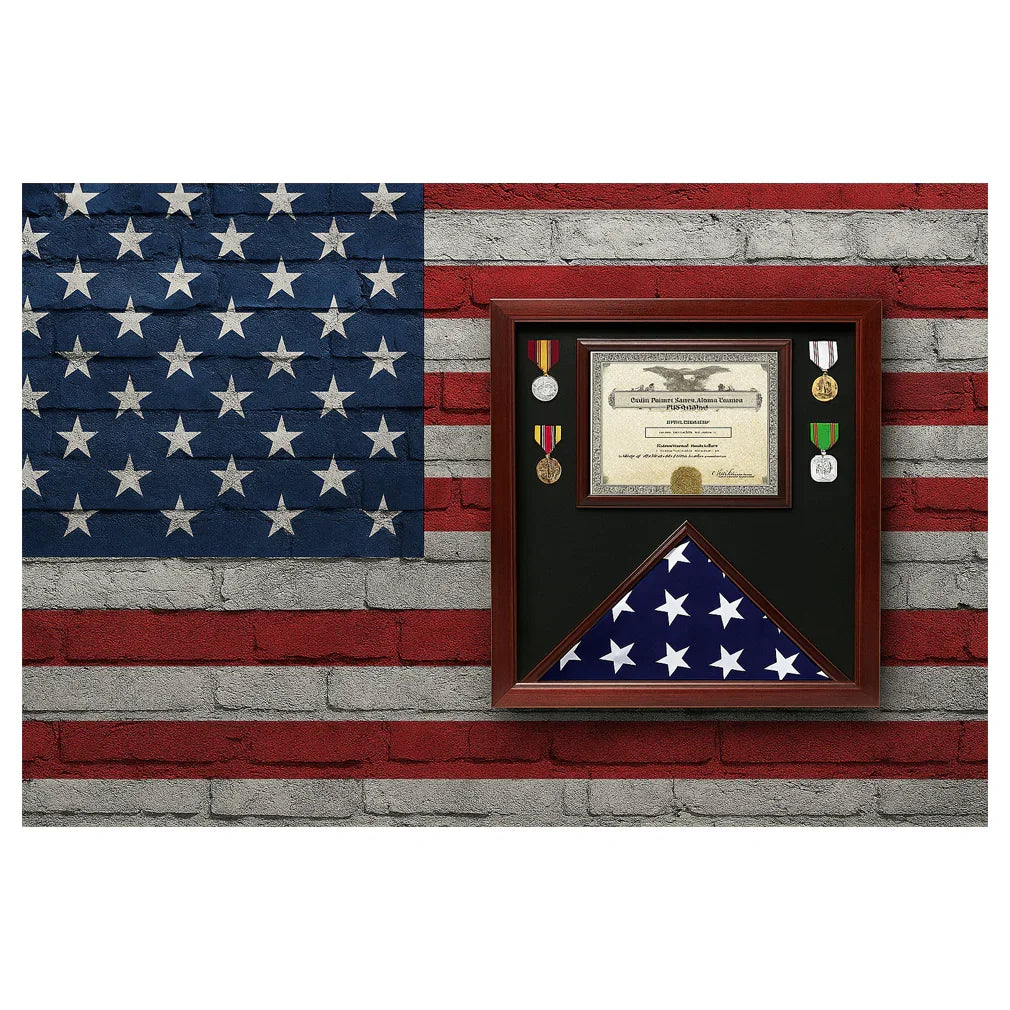 Flag Document Display Case, Wood, Flag certificate holder Flag Document Display Case, Flag certificate holder