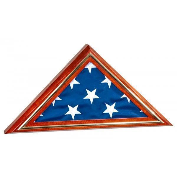 Gold trim flag display case, Large flag case with gold trim, 5x9.5 burial flag display case gold trim, Military flag display case gold trim, Gold edged large flag case, Veteran burial flag case gold trim, Decorative gold trim flag case,
Memorial flag display box gold trim, Triangular gold trim flag case, Handcrafted gold trim flag display case, Gold border American flag case, Gold accent large flag shadow box, Gold trim honor guard flag case, Gold trim wooden flag case
