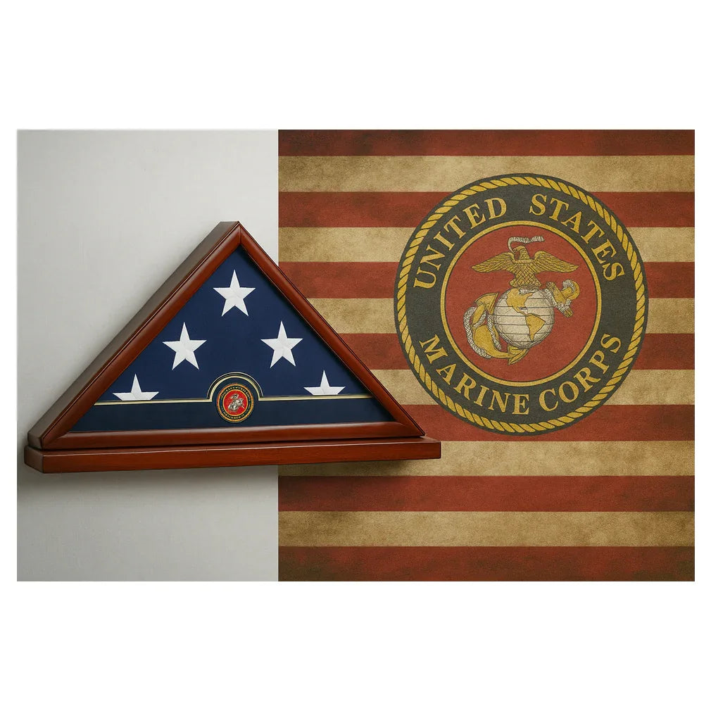 Marine Corps Frame, Marine Flag Display Case, Marine Corps Gifts