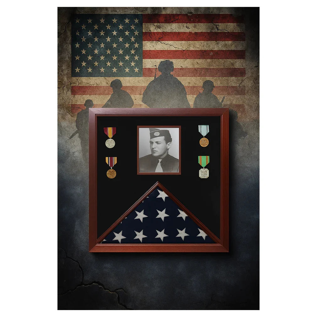 Photo Flag and Medal Display Case, Flag and Photo Frame Photo Flag and Medal Display Cases, Flag and Photo Frames