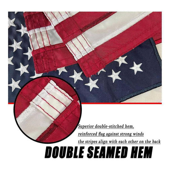 American Flag 12x18 Inch Small American Flag for Outside Made in USA Heavy Duty Nylon American Flags Small for Outdoor with Embroidered Stars Sewn Stripes and 2 Brass Grommets All Weather Lasting 12"x18" United States Flag - Flags Connections