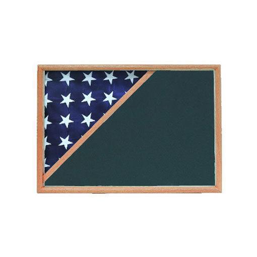Black Shadow box to hold a 3X5 flag with 8.5x11 certificate