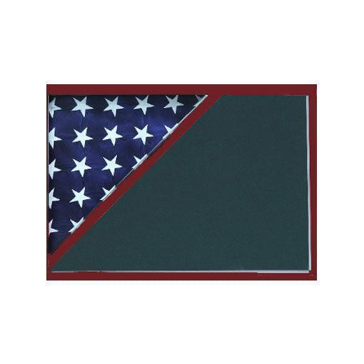 Black Shadow box to hold a 3X5 flag with 8.5x11 certificate