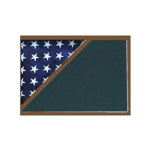 Black Shadow box to hold a 3X5 flag with 8.5x11 certificate