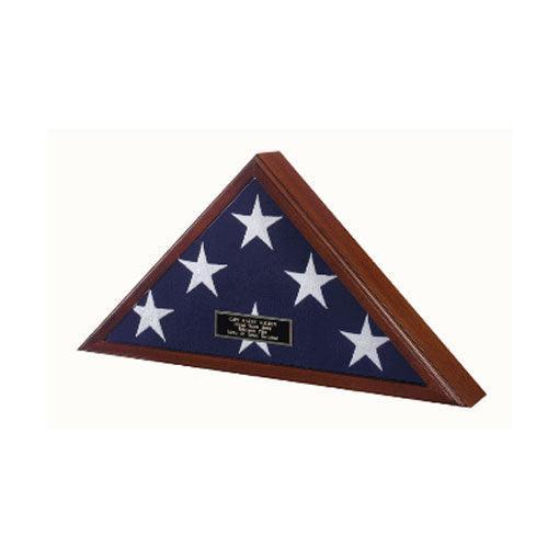 Cherry Wood Large American Burial Flag Box | Large Coffin Flag Display Case | Military Shadow Box | 5x9.5 Flag Case I Burial Flag | Hold Large Burial Flag | - Flags Connections