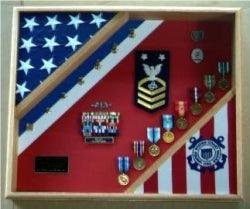 Cutter Flag case, Cutter Flag Frame, USCG Cutter flag frame, Cutter  Flag and medal display case, Cutter  Retirement gift 