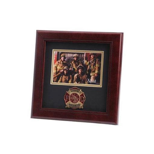 Firefighter Medallion Landscape Picture Frame - Flags Connections
