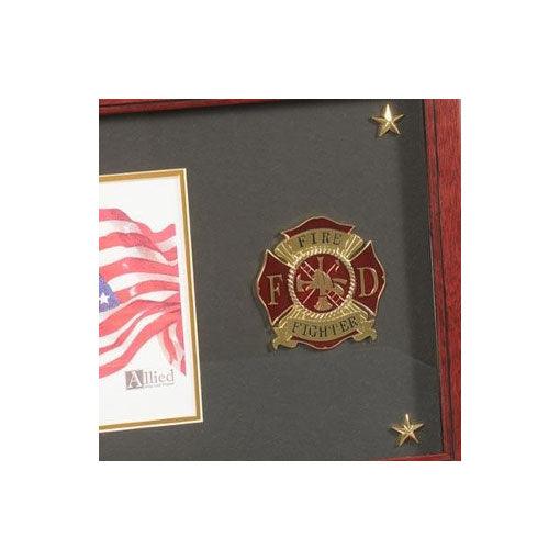 Firefighter Medallion Picture Frame with Stars - Flags Connections