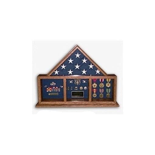 Flag and Medal Display Case, Shadow Box, Combination Flag Medal