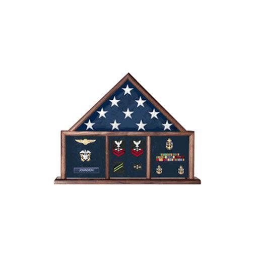 Flag and Memorabilia, Flag Shadow Box, Combination Flag Medal