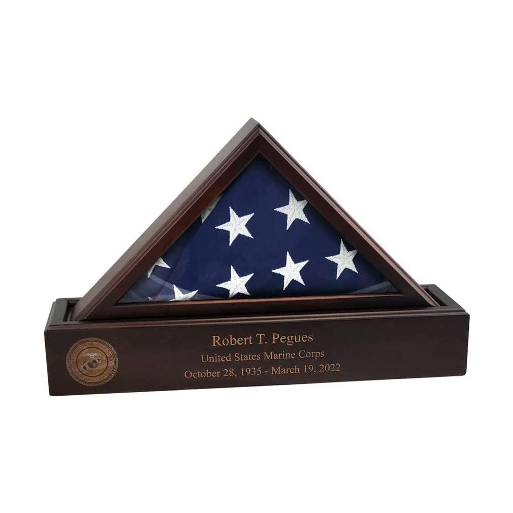 Flag and Personalized Pedestal Display Case - for 3' x 5' Capitol Flag