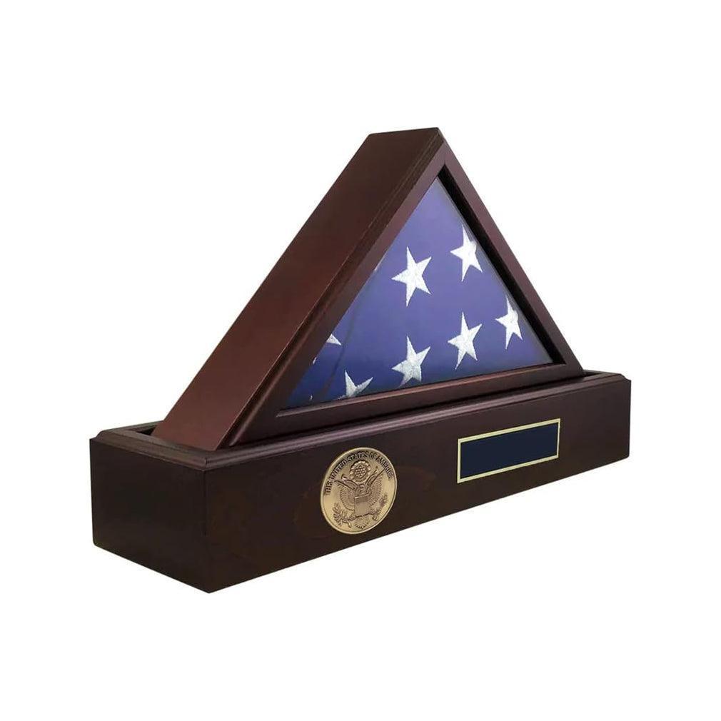 Flag and Personalized Pedestal Display Case - for 3' x 5' Capitol Flag