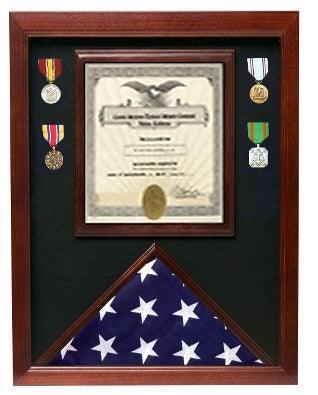 Flag and Vertical Certificate Case Flag and Vertical Certificate Case, Flag Display Cases