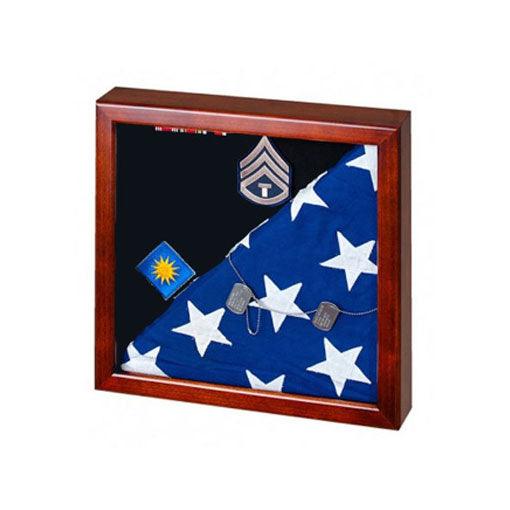 Flag Display Case showcases both the flag and military awards - Flags Connections