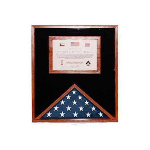 Flag Display Cases with Document and Certificate Holder