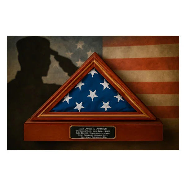 Flag and Pedestal Display Case, Gold Trim Flag Display Case, Gold Trim Flag and Pedestal Display Case Flag and Pedestal Display Case, Gold Trim Flag Display Case