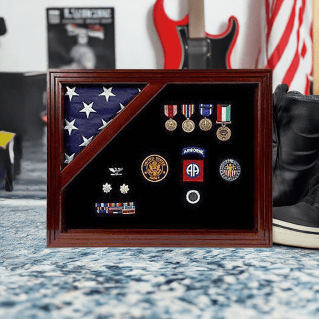 Air Force Flag and medal Corner flag display case Air Force Flag and medal Corner flag display case. Corner Flag Case