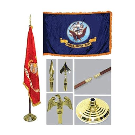 Navy 3ft x 5ft Flag, Flagpole, Base, and Tassel - Flags Connections