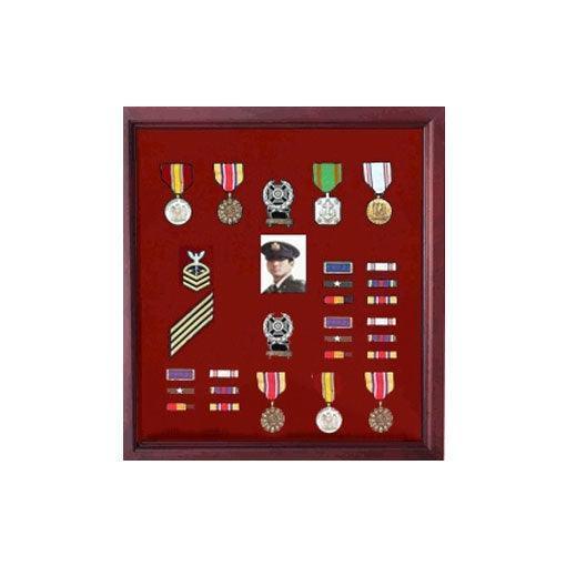 Officers Medal Display Case Plus Photo shadowbox, Military Frame Officers Medal Display Case Plus Photo shadowbox, Military Frame
