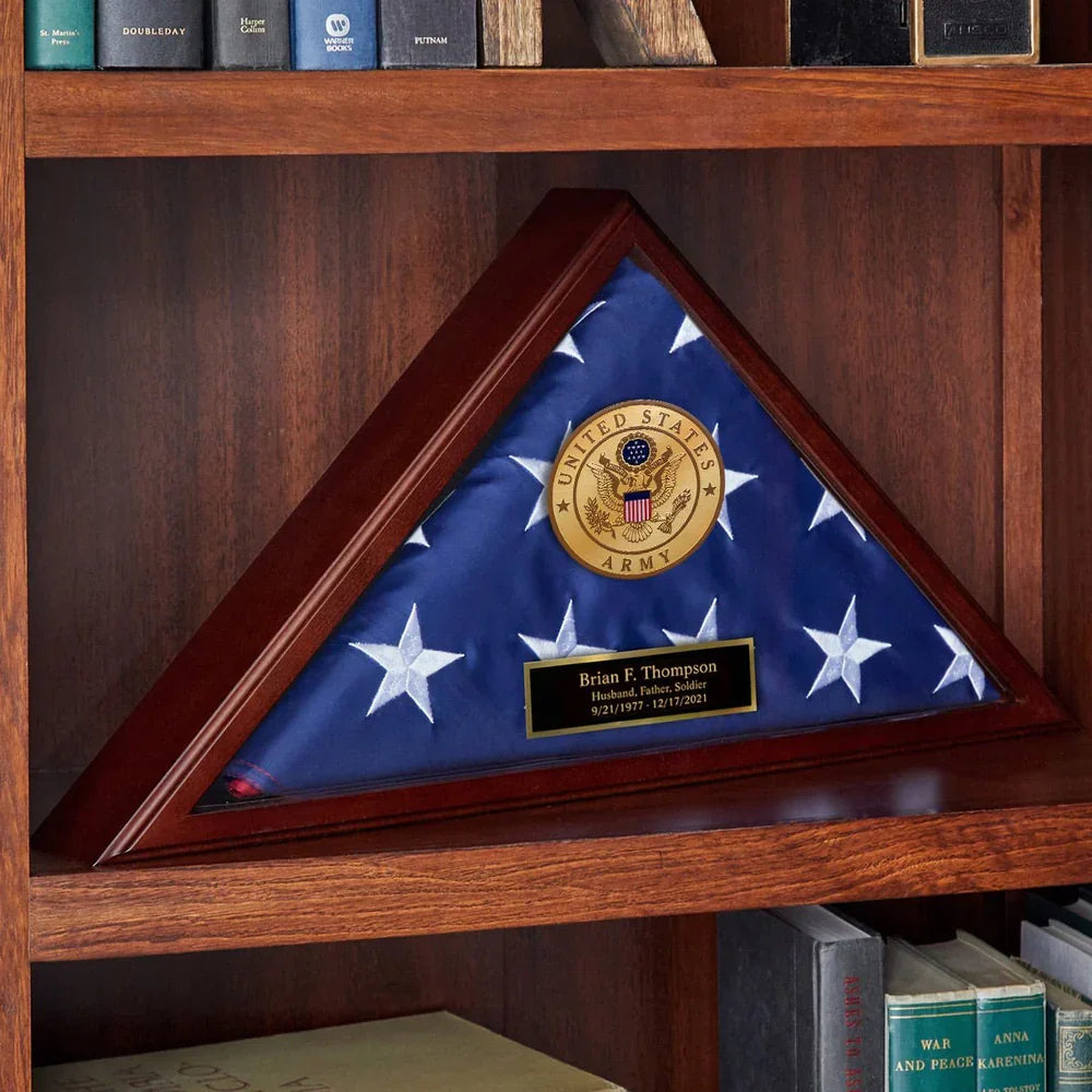 Personalized Cherry Flag Case Gift for Army Soldier - Made in USA Personalized Cherry Flag Case Gift for Army Soldier