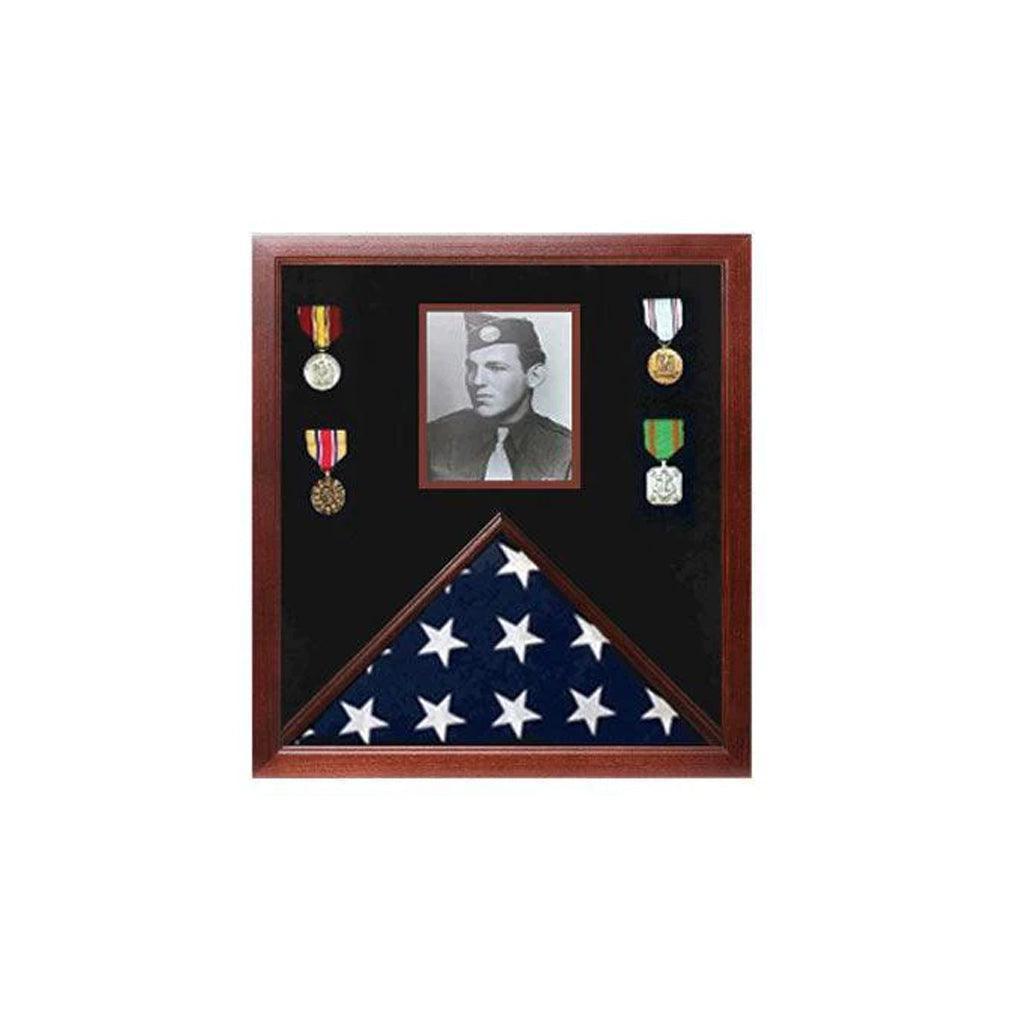 Photo Flag and Medal Display Case, Flag Photo Frame