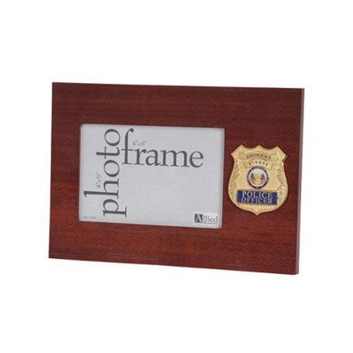 Police Department Medallion Desktop Picture Frame - Flags Connections