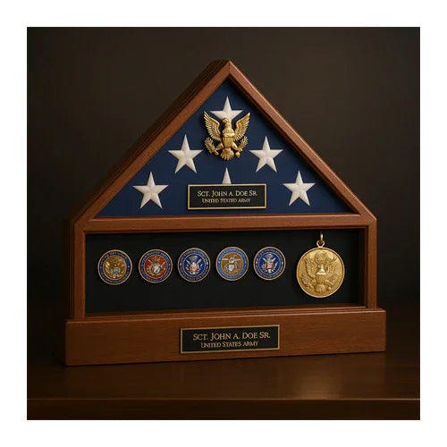 Presidential Pedestal Flag Medal Display Presidential Pedestal Flag Medal Display, Flag Display Case