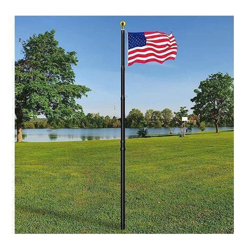 Residential Flagpole Kit With Flag - Black Flag Pole
