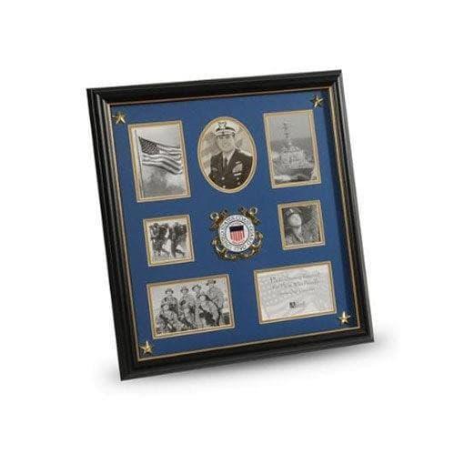 U.S. Coast Guard Medallion 7 Picture Collage Frame with Stars