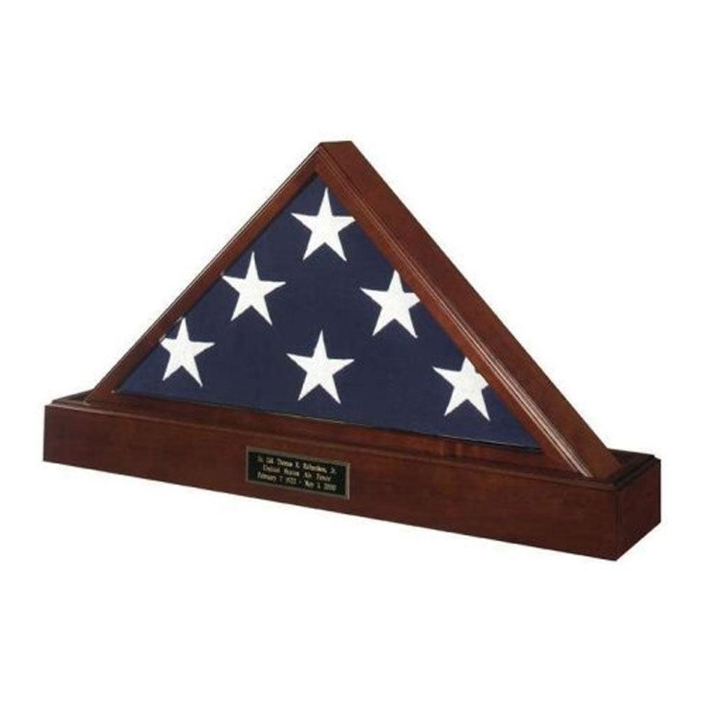 Veteran Flag Case Set with Pedestal Urn