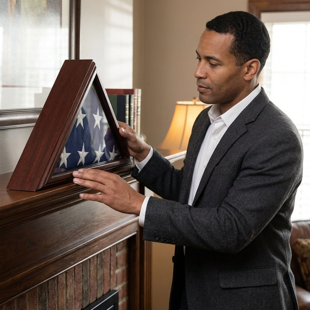 American flag display case 3x5, folded flag display case 3x5