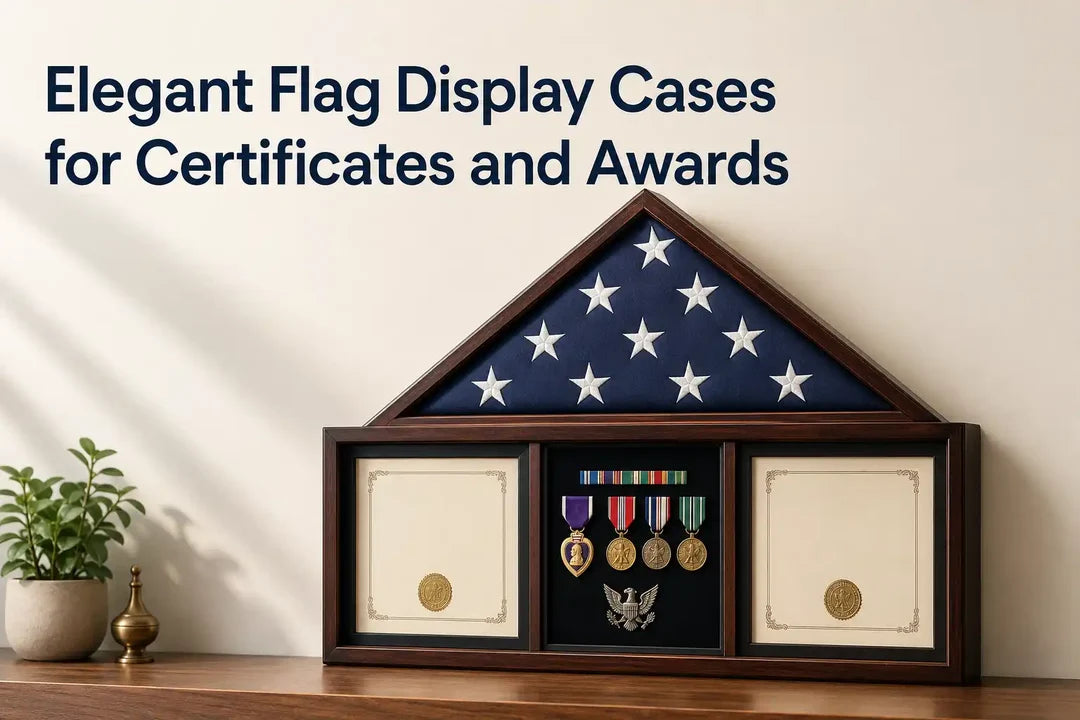 Elegant Flag Display Cases for Certificates and Awards