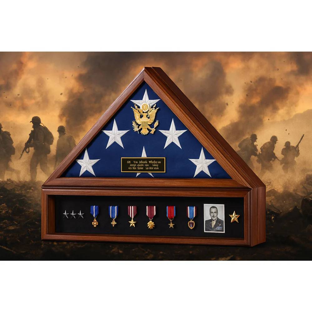 Flag and medal display cases, High-quality flag display case