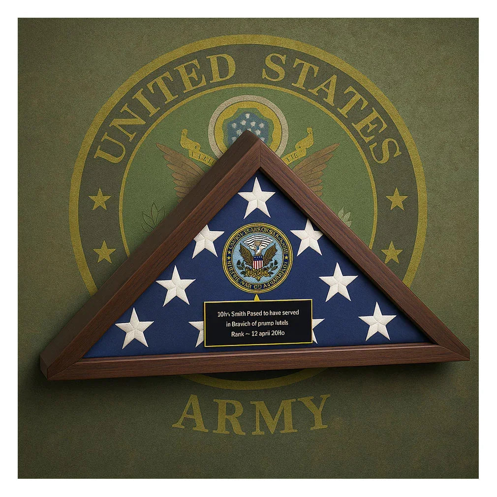 Personalized Funeral Flag Display Case, Funeral Flag Display Case Storage Military Shadow Box
