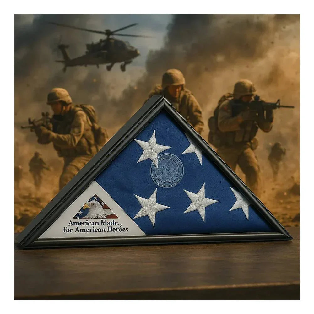 Tributary flag case, Casket flag display case, Burial flag display case