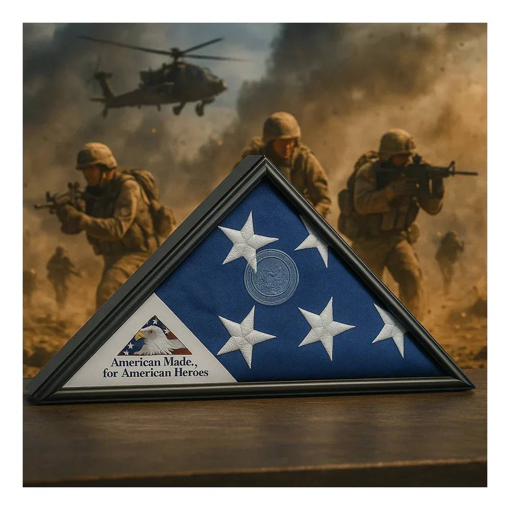 Tributary flag case, Casket flag display case, Burial flag display case