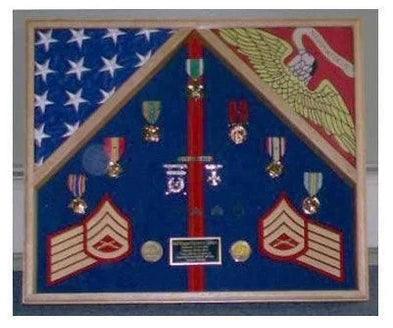 Flag and Medal Display Case, Personalized Display Case, Flag Display Case, Flag Case, Memorial Flag Case