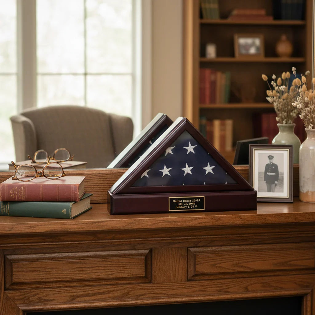 burial flag display case size, folded flag case dimensions