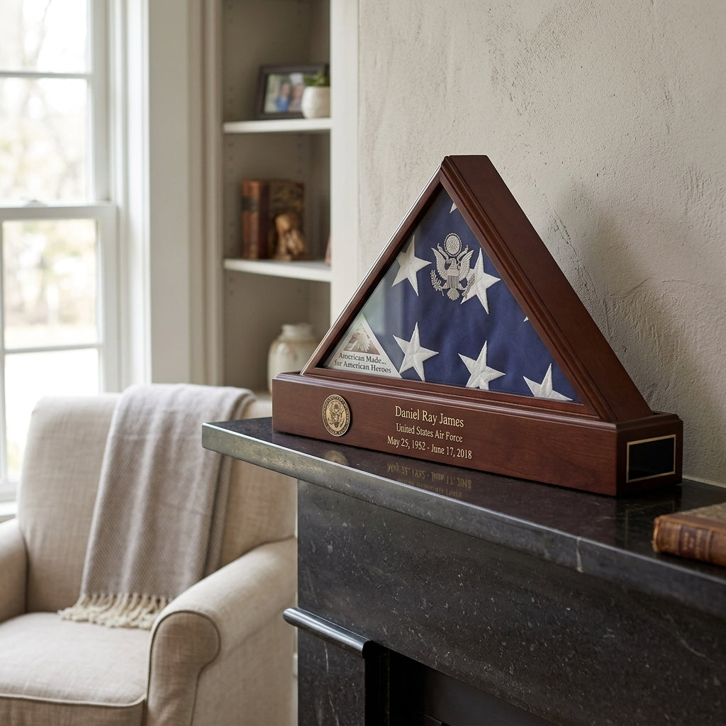 Funeral Flag Display Case, Military Funeral Flag Display Case