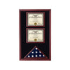 2 Certificates Flag Display cases