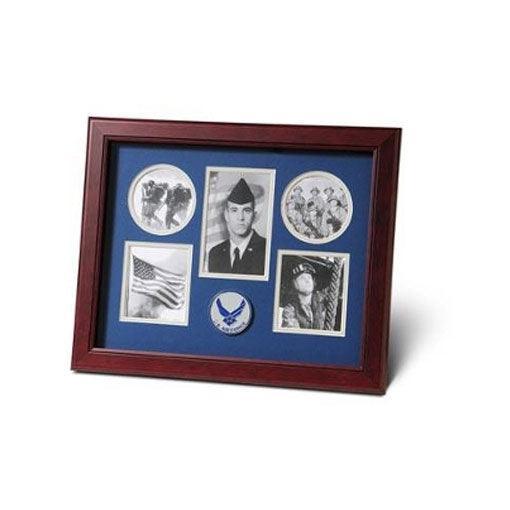 5 Picture Collage Aim High Air Force Medallion Frame - Flags Connections